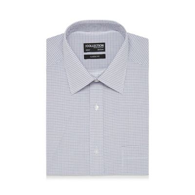 White mini grid print shirt